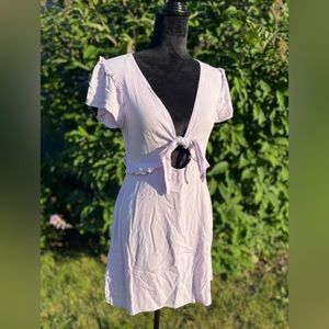 lulus lavender purple tie bust cutout ruffle summer sun dress